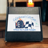 4 Piece Gearhead/Man Cave/2 Stroke Candle Gift Box Sampler Set- 3 Options - Choose Style