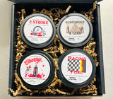 4 Piece Gearhead/Man Cave/2 Stroke Candle Gift Box Sampler Set- 3 Options - Choose Style