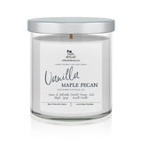 Vanilla Maple Pecan Luxury Coconut + Soy Wax Wood Wick Candle | 11 oz Glass Tumbler with Silver Lid | Hand Poured | Zero Waste & Reusable | Minimalistic Design - Earth's Own Bath & Body