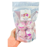 Sea Salt & Orchid Foaming Organic Shea Butter Bath Bomb 4 Pack Gift Bag | Gift for Friend | Wedding Favors | Kids Bath Bombs | Michigan Made